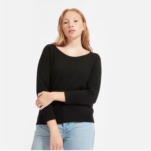 Everlane The Cashmere Ballerina Raglan Black Sweater Size XS